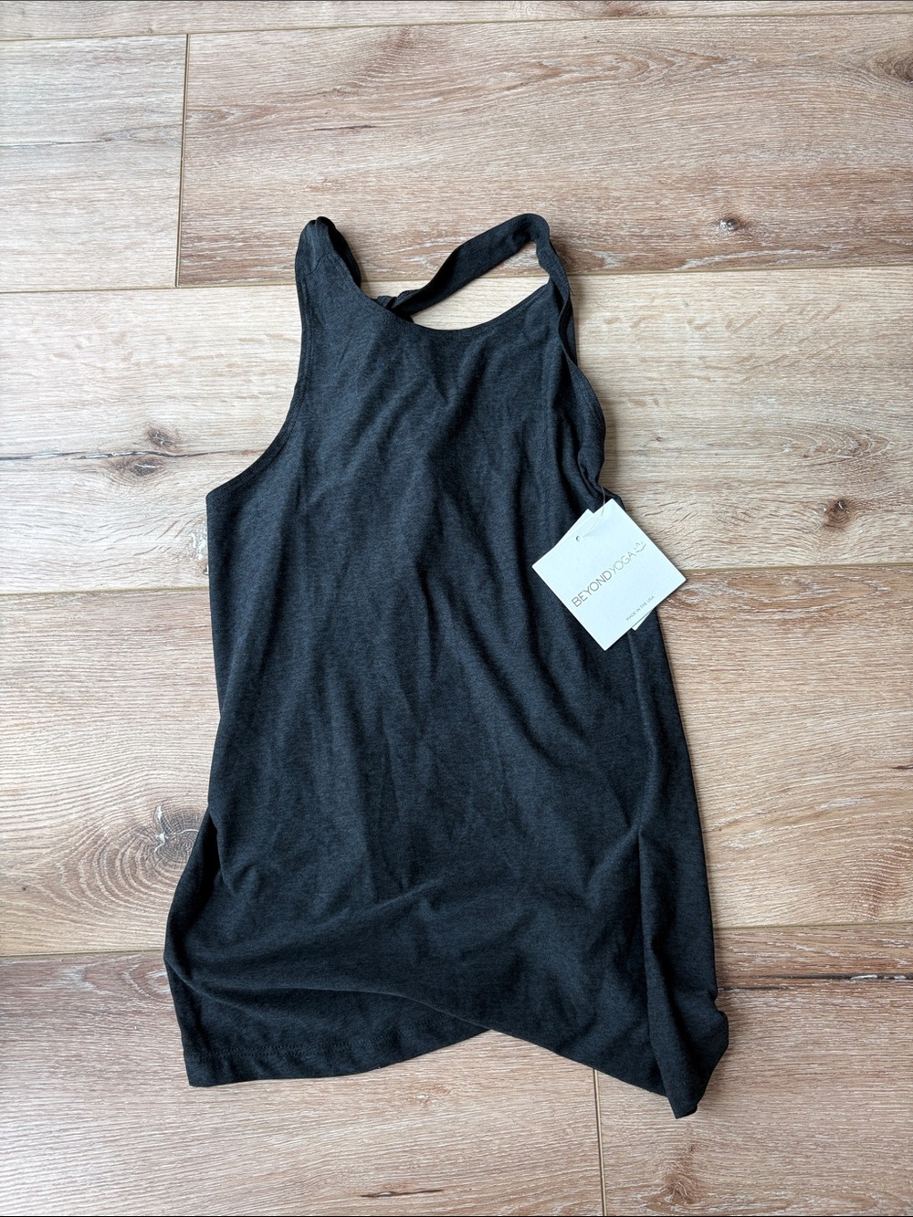 Beyond Yoga Charcoal Black High-Neck Racerback Tank